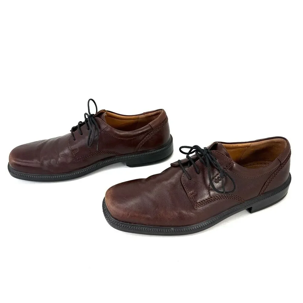 Men's Ecco Arlanda Plain Toe Oxfords Shoes 34764 Brown Size EU 45 US 11.5